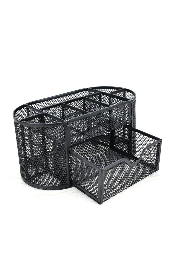 Compartments Multi-functional Mesh Desk Organizer Pen Holder Stationery Storage Container Box