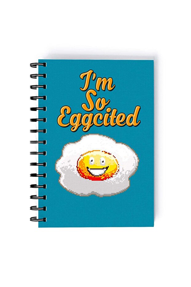 Spiral A5 Notebook Retro Pixel Art Eggcited Breakfast