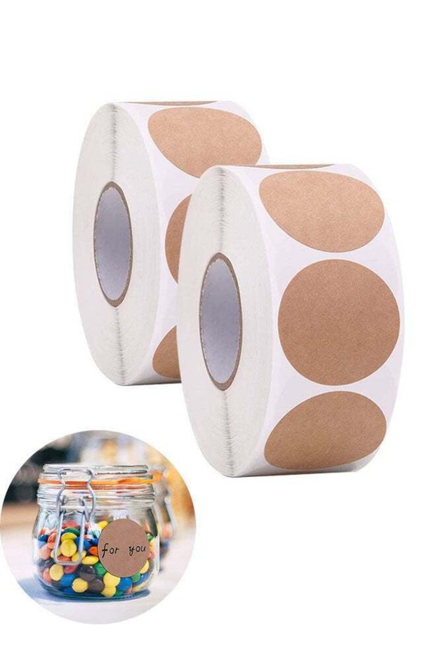 Brown Kraft Paper Labels Stickers Round [2inch][240 Pcs Labels] for Mason Jars, Glass, Cups, Contai