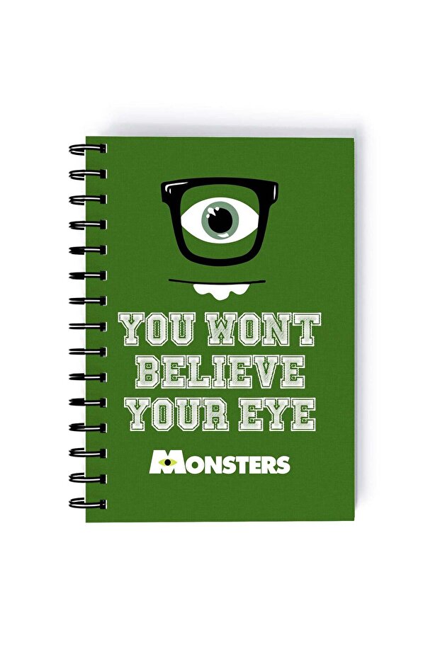Sully Quote Printed Spiral A5 Notebook Green/White/Black