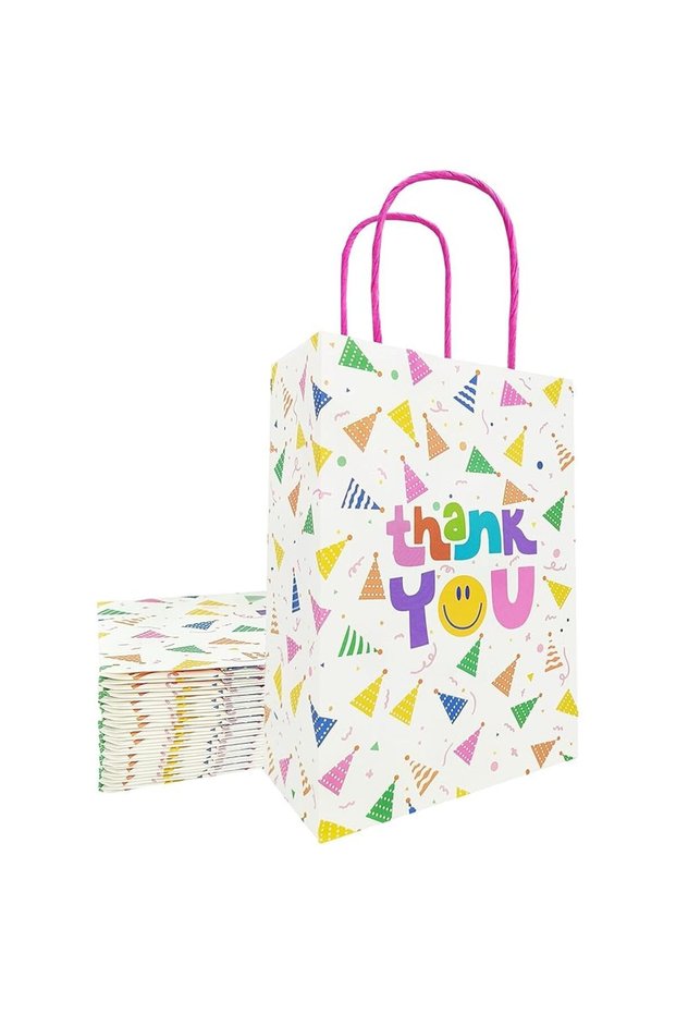 10 Pcs Gift Bags, Thank You Party Favor Goodie Bags, Suitable for Children's Birthday Gifts, Small