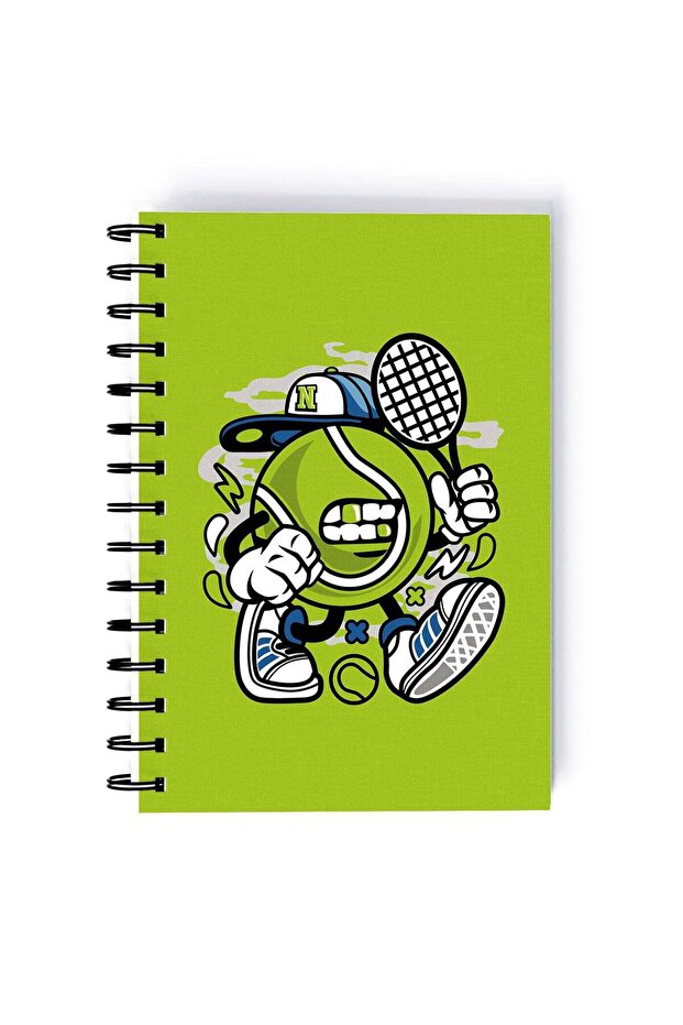 Tennis Ball Rectangle Spiral A5 Notebook Multicolour