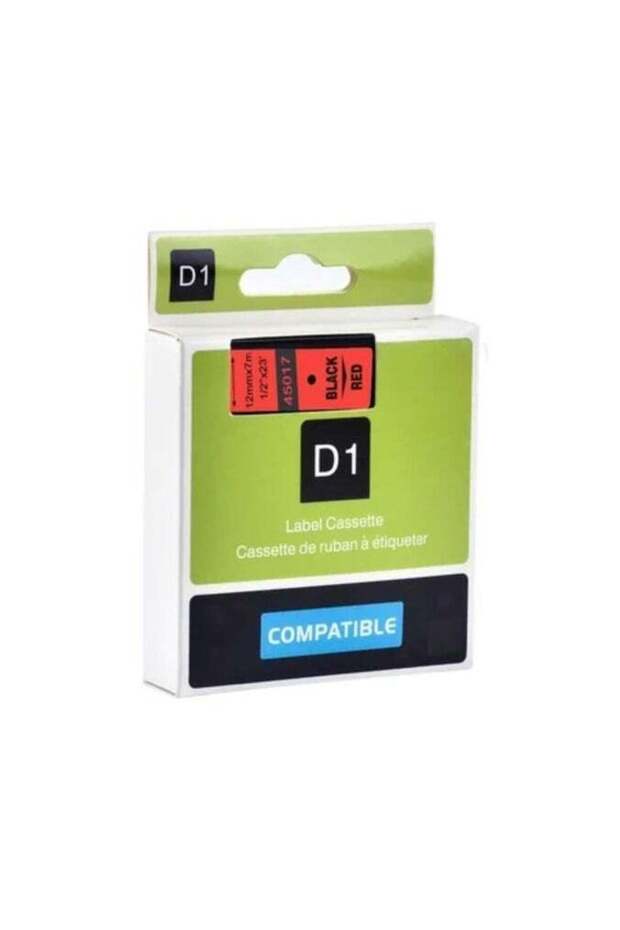 Compatible 45017 Tape 12Mmx7M Red D1 Labels, 12 Mm X 7 M Roll, Black Print On Red, Self-Adhesive La
