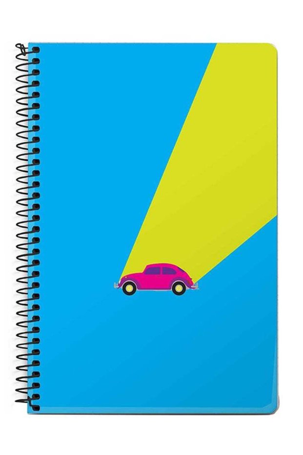Retro Bug Blue A5 Spiral Notebook Blue/Green