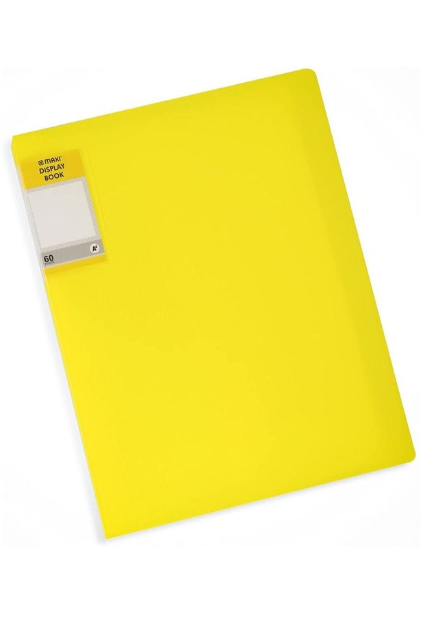 60-Pocket Display Book With Flourescent Yellow Cover