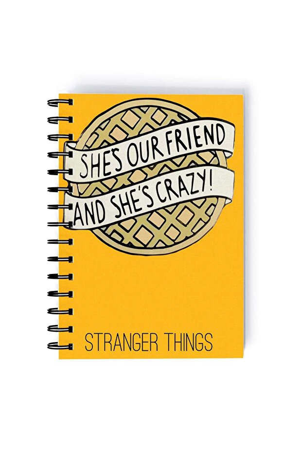 Be Eleven Stranger Things Printed Spiral A4 Notebook Yellow/Pink/Black