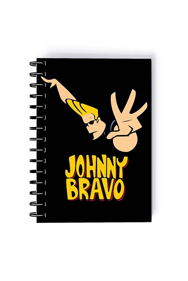 Johnny Bravo Quote Printed Spiral A4 Notebook Yellow/Black/Blue