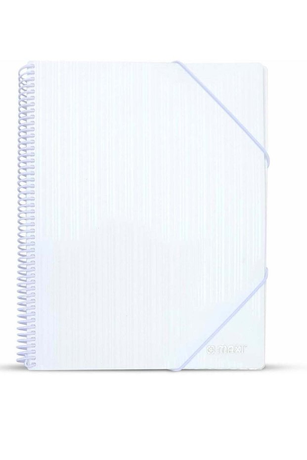 Maxi Spiral Display Book 20 Pocket White, Clear Pockets Book File Folder Document Presentation Orga