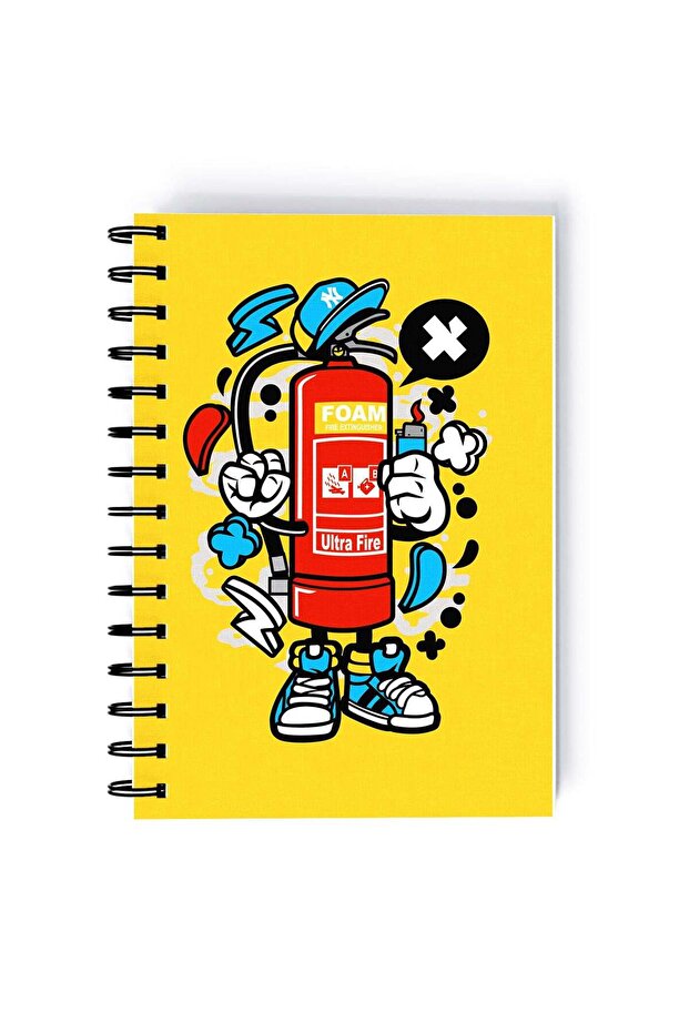 Fire Rectangle Spiral A5 Notebook Multicolour
