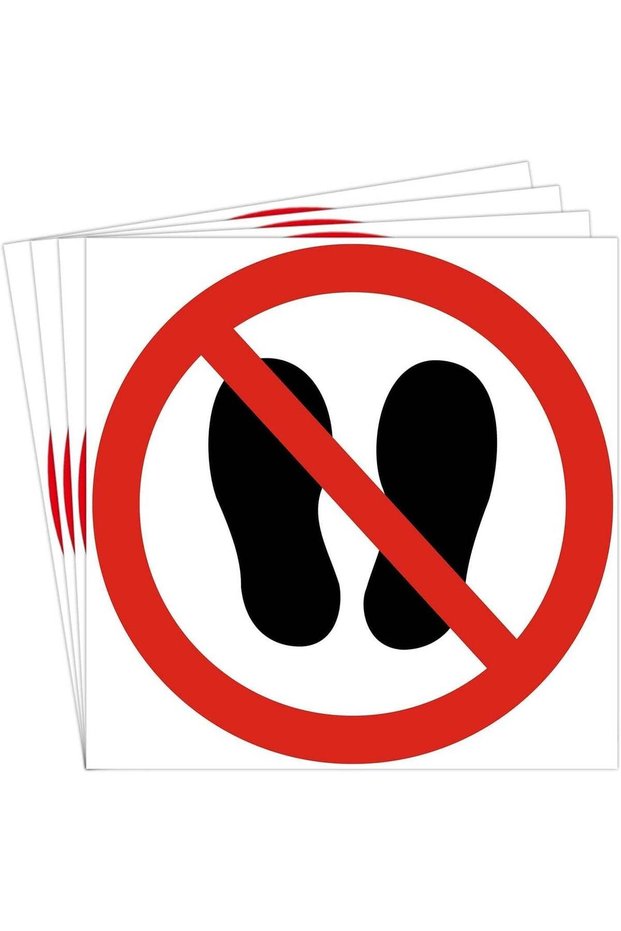 ARS® Do Not Step On It/No Stepping On Surface Sign - Self Adhesive Peel and Stick Safety Warning Vi