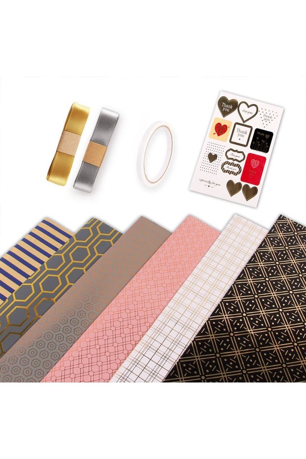 6 Sheets Gift Wrapping Paper Kraft for Birthday Baby Shower Wedding Mother's Day Father's Day New Y