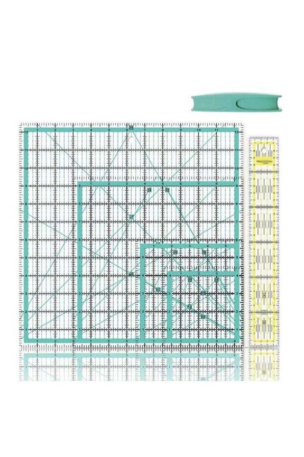 6PCS Quilting Rulers, Clear Acrylic Square Quilting Templates, Fabric Cutting Ruler for Craft Proje