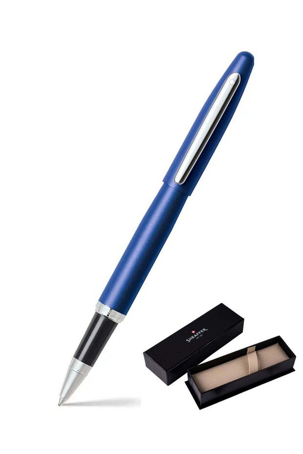 VFM Rollerball Pen With Chrome Trim And Blue Barrel In Gift Box