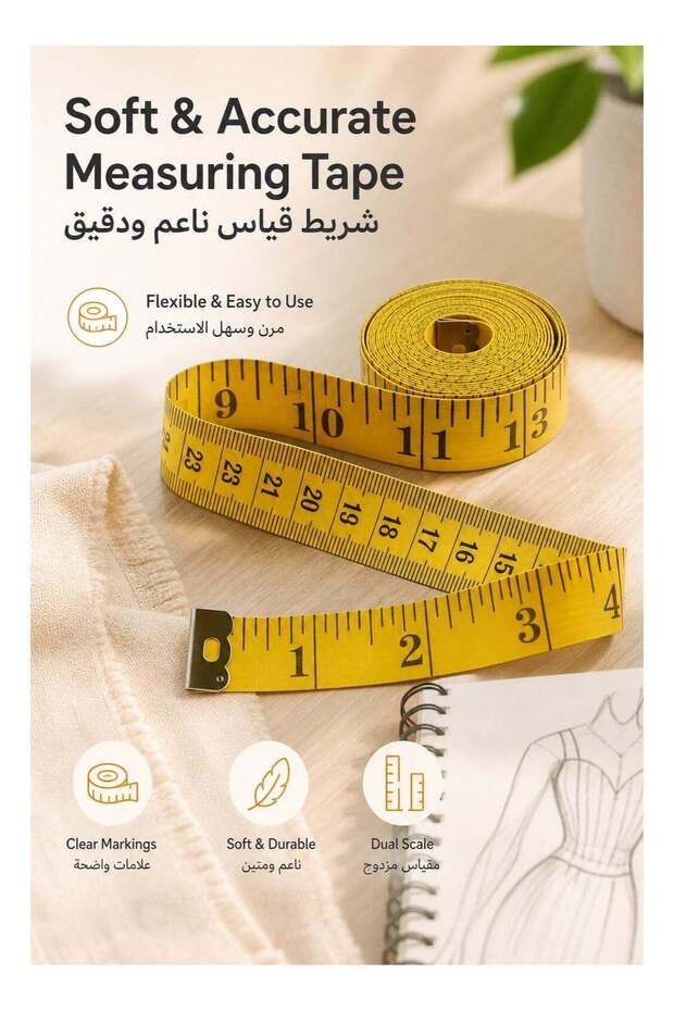 Soft Measuring Tape Fiberglass, Fabric Tape Measure & Tape Measure Sewing, Double-Sided cm/Inch Sca