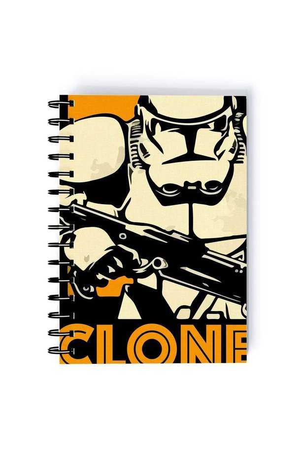 Spiral A4 Notebook Star Wars Orange Aesthetic Clone Mandalorian