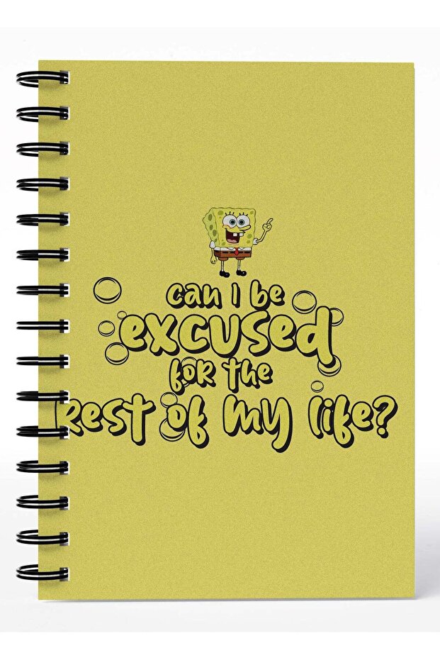 Wirebound Spiral Notebook Can I Be Excused Quote From Spongebob Squarepants Lined Writing Journal