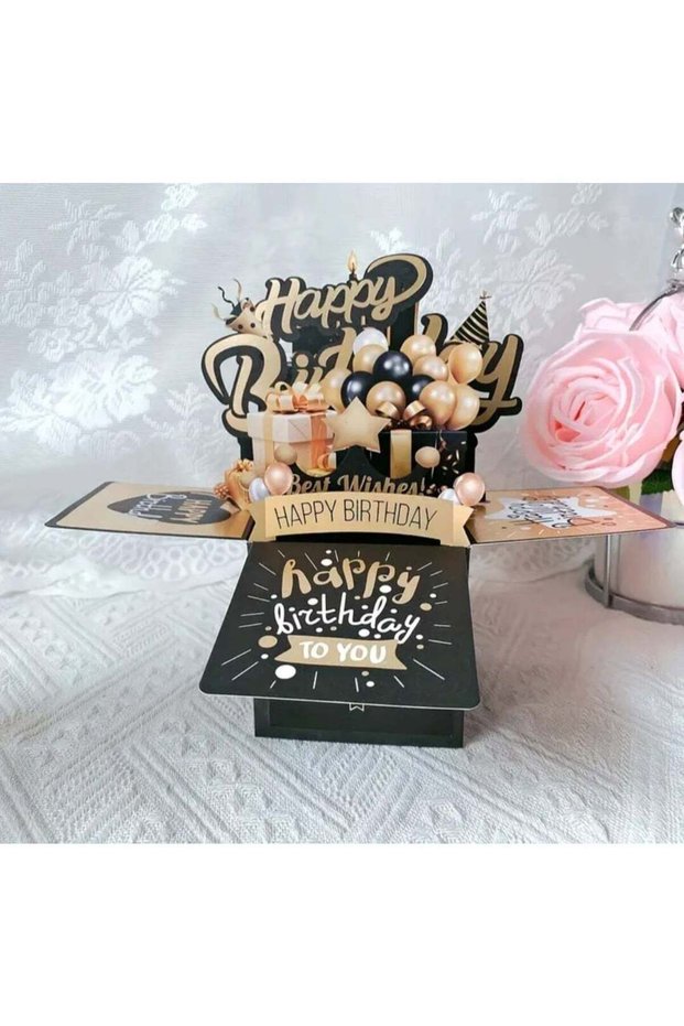 3D Handmade Birthday Card with Envelope and Message Tag Perfect Pop Up Greeting for Kids Women and