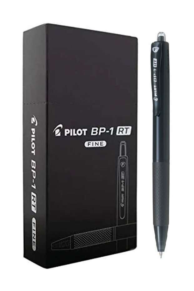 12-Piece Retractable Ballpoint Pen Fine Tip Black Ink