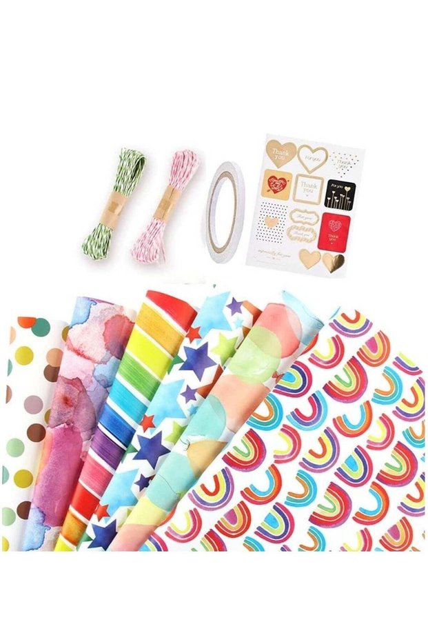 70x50cm Gift Wrapping Paper Sheets Set Included 6 Pack Gift Wrap Paper (Color)