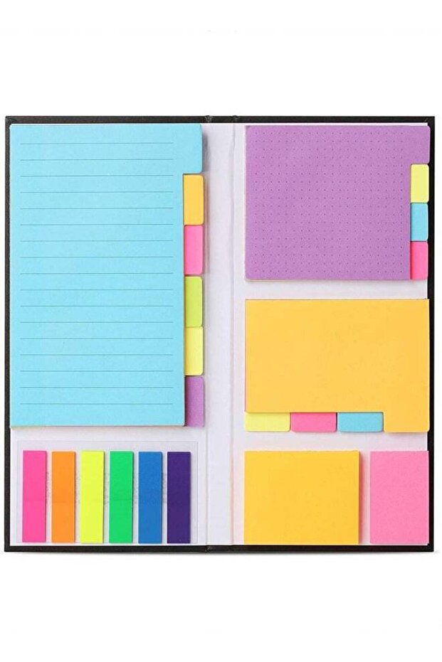 Sticky Notes Set, 410pcs Divider Sticky Notes Tabs, Divider Self-Stick Notes Pads Bundle with Bookm