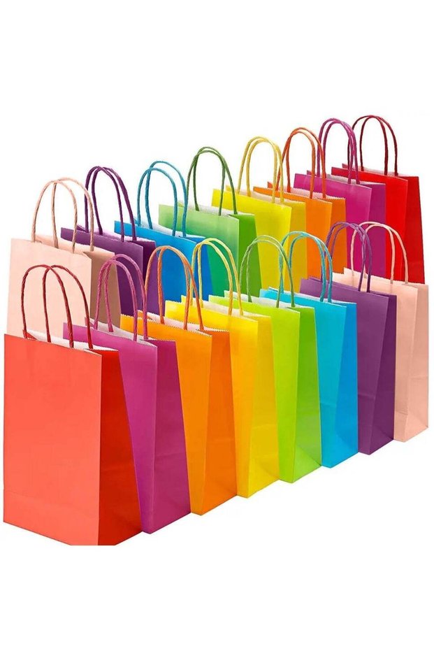 32pcs Small Gift Bags Kraft Paper Goody Bags for Kids Birthday Party Favors Return Gifts Goodies Ei