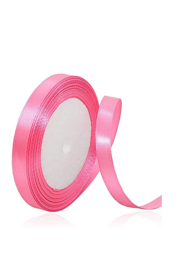 Hot Pink Satin Ribbon, 12mm x 25yd Fabric Polyester Ribbon for Gift Wrapping, Party Favors, Wedding