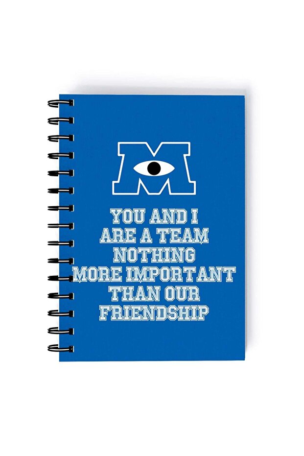 Sully Face Printed Spiral A5 Notebook Blue/White/Black