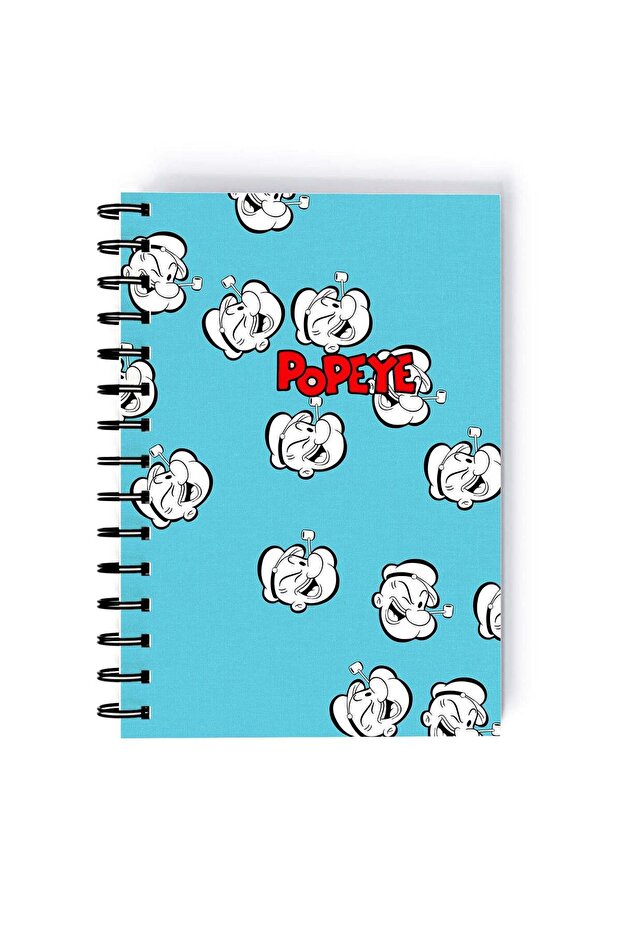 Popeye Strength Printed Spiral A5 Notebook Yellow/Blue/Black