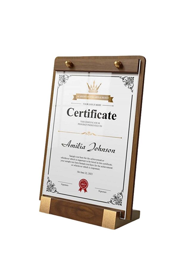 Acrylic Certificate Display Stand Organize Photo Frames Document Holder for Organize Photo Frames(V