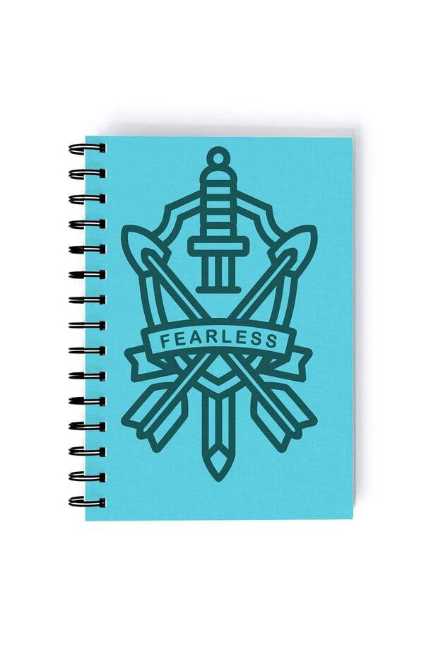 Fearless Design Rectangle Spiral A5 Notebook Blue/Grey