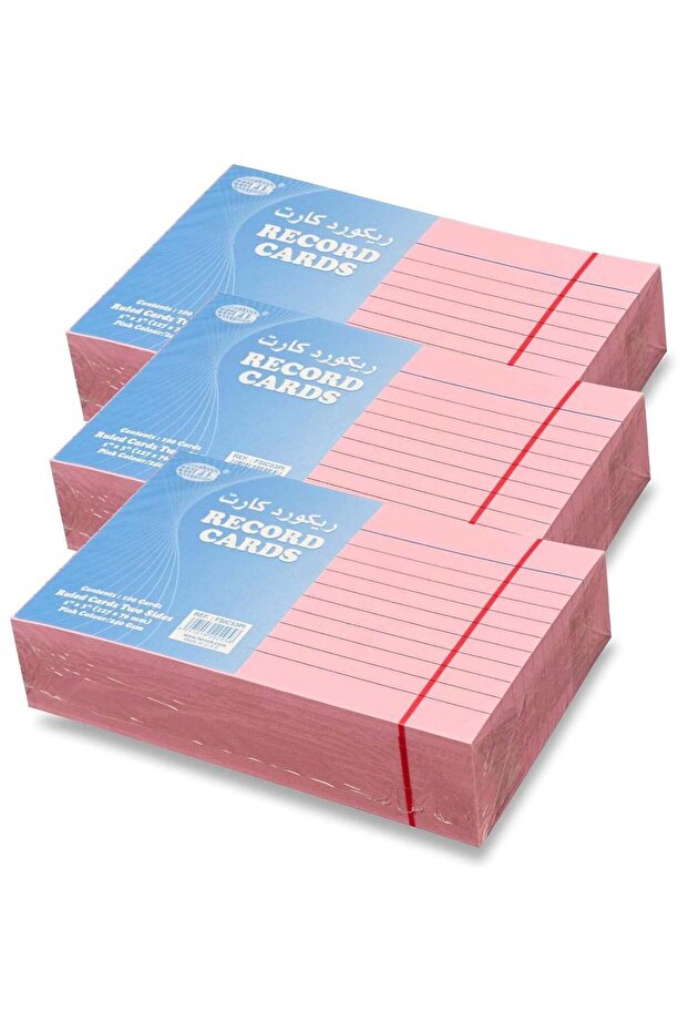 FIS® Ruled Record Cards or Index Cards, Size:5"x3" Inches (127x76mm), Two Sides Single Ruled, 240gs