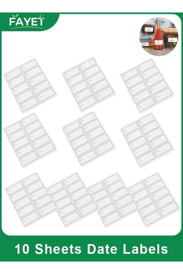 10 Sheets Removable Food Storage Date Labels, Easy Peel Jar and Bottle Stickers for Canning, Pantry