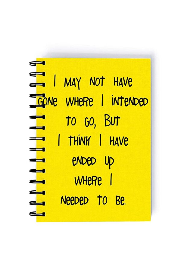 Movie Up Quote Printed Spiral A5 Notebook Yellow/Black