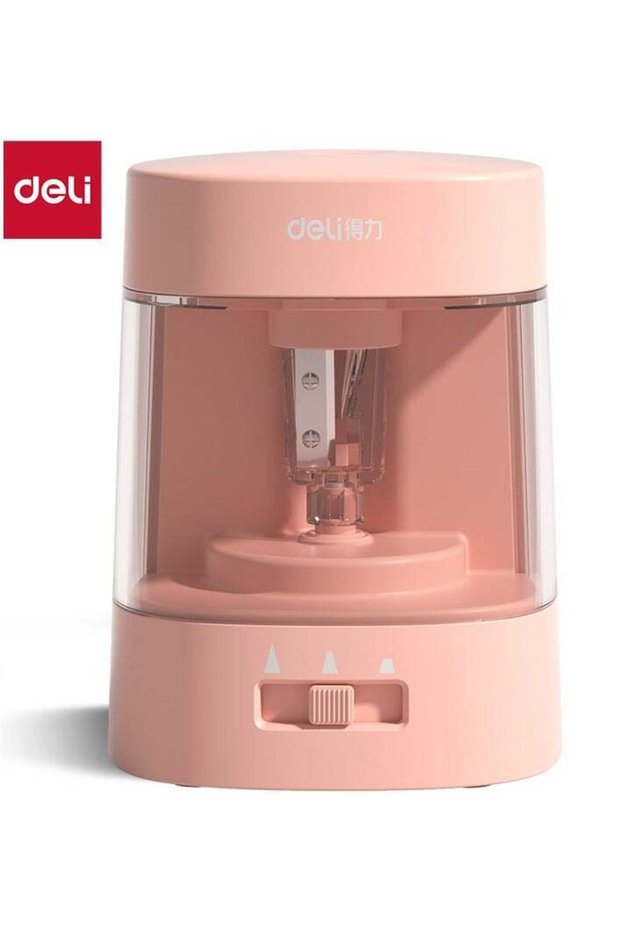 Deli VA3 USB/Battery Electric Sharpener with Tungsten Cutter, 100-Pencil Capacity, Visual Shavings