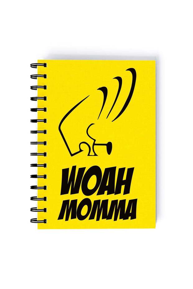 Hey Mama Johnny Bravo Printed Spiral A4 Notebook Black/Yellow/Beige
