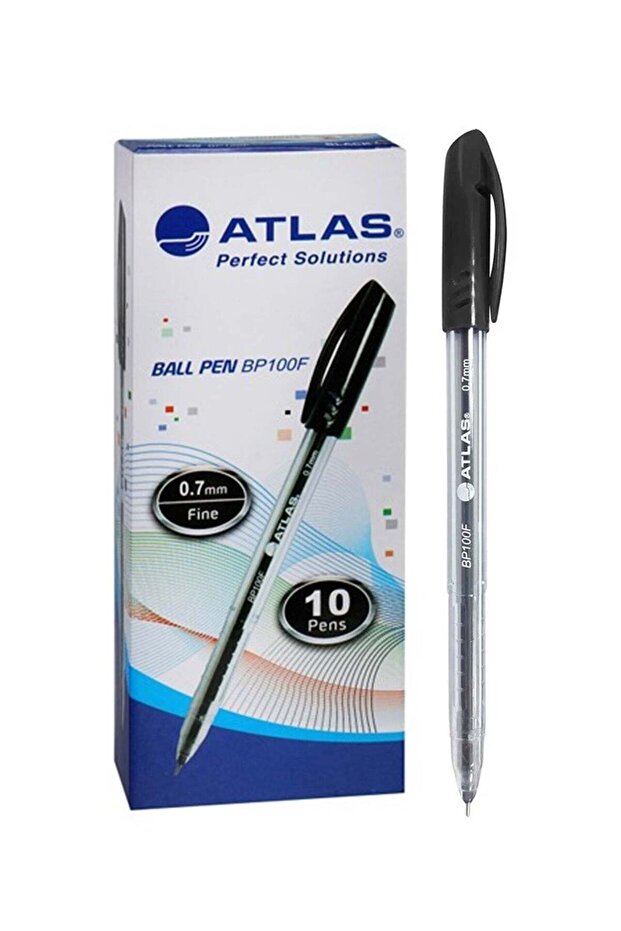 10-Piece Ballpoint Pen Fine 0.7mm Tip Black Ink