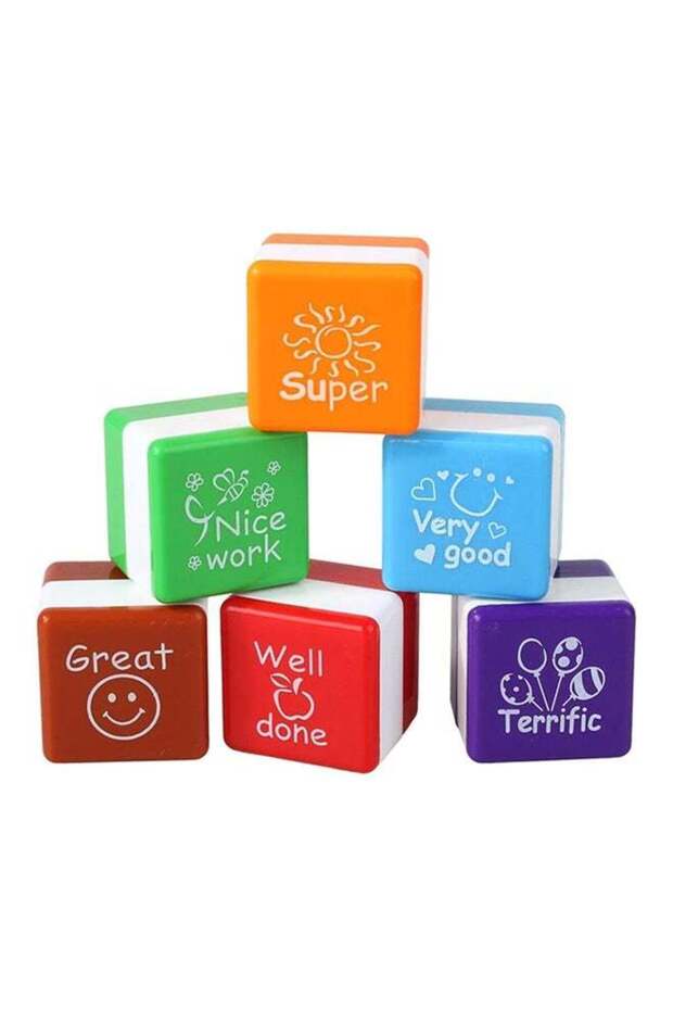 Pack Of 6 Self Inking Stamp Set Multicolour