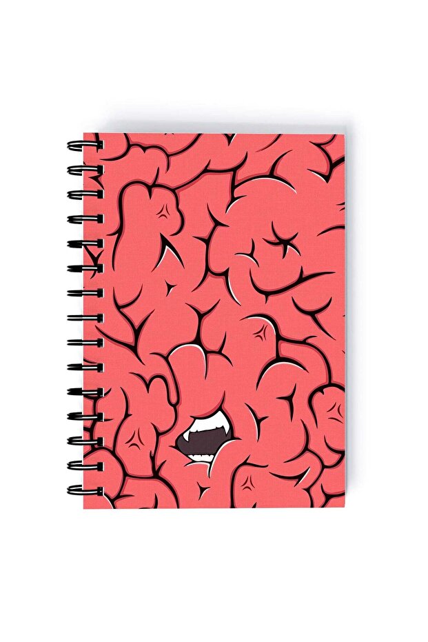 Spiral A5 Notebook Zombie Undead Brains Pink