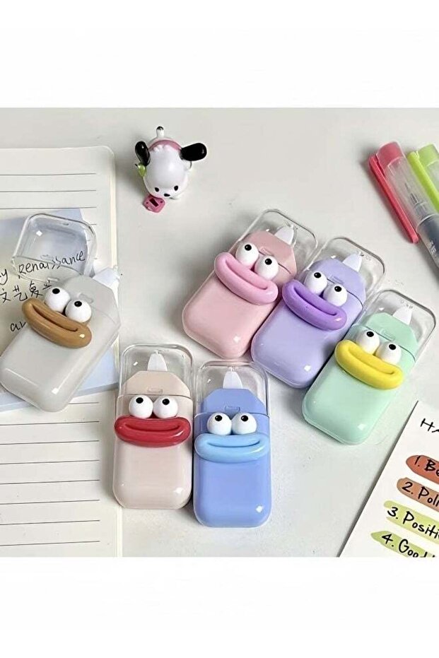 6PCS Correction Tape with Cute Face Mini Portable Modification Tape Perfect for Students Fits penci