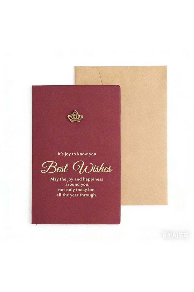 Vintage Metal Foil DIY Greeting Cards With Envelopes Gold-Plated Crown With Copper Design For Mothe