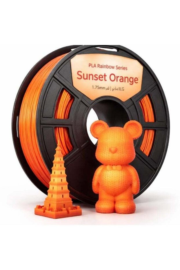RobotGCC Sunset Orange Multicolor Gradient PLA 3D Printer Filament 1.75mm 1KG, Warm Sunset Orange C