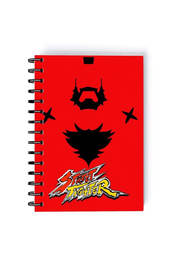 Ryu Street Fighter Printed Spiral A4 Notebook White/Red/Black