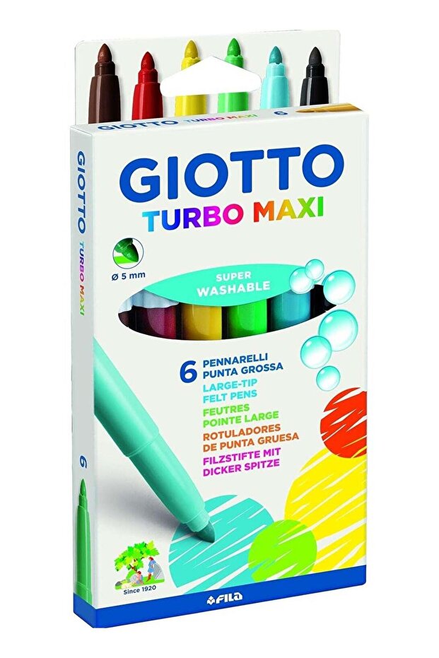 Giotto Turbo Maxi Colour Marker Set Of 6