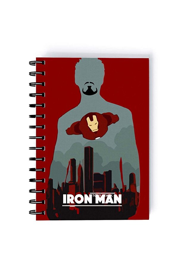 Spiral A5 Notebook Iron Man Tony Stark Minimal Robert Downey The Avengers