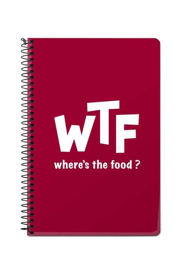 A5 Where's The Food Printed Spiral Bound Notebook Red/White