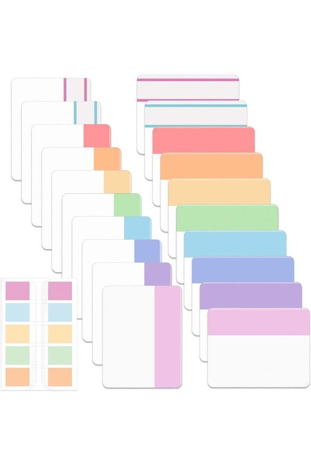 Sticky Index Tabs, 500 Pcs, 21 Sets, Colorful Sticky Tabs for Notebooks, Page Markers, Page Tabs fo