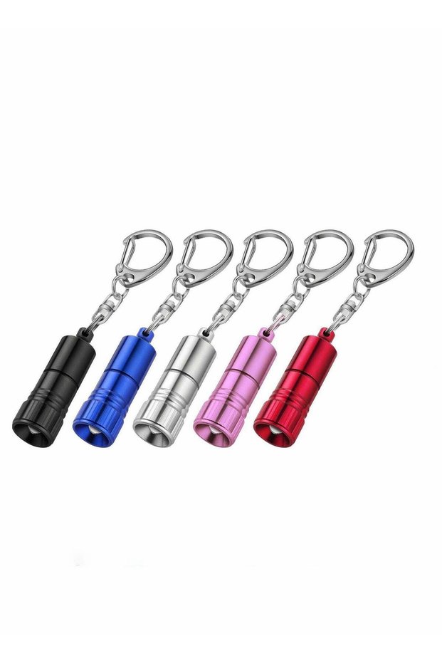 5 Pieces Mini Led Flashlight Keychain Portable Bright Flashlight Keychain Ring Light Torch with Hoo