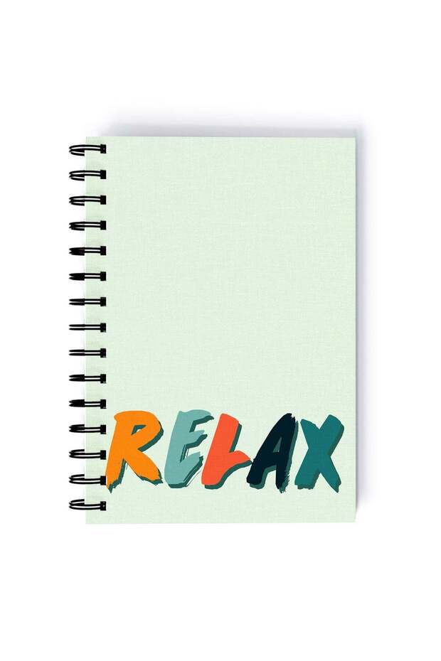 Spiral A5 Notebook Typography Motivational Relax Blue Aesthetics