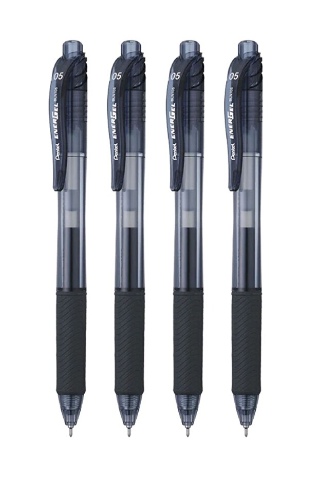 4-Piece Energel Gel Ink Pen 0.5mm Tip Black Ink