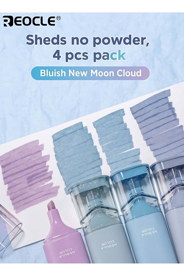 4PCS Glitter Highlightes with Quick Dry Formula and Smudge Proof Ink Vibrant Marking Pens with Spar